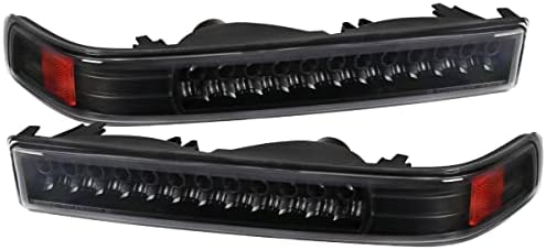 Fits 98-04 Chevy S10 Blazer Sonoma Pickup Black LED Bumper Lights Corner Signal Lamps Pair